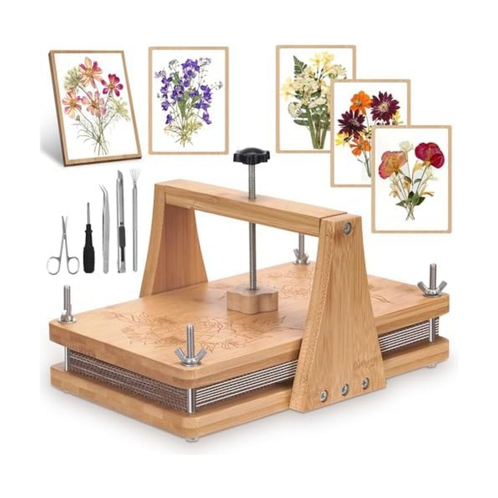 AIOWZZY Large Wooden Flower Press Kit 11" x 8" Multi-Layer Plant Press for Dried Flowers Plant Preservation for DIY Arts Dried Flowers Craft Tool