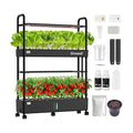 Growell Large Basket Hydroponics Growing System Kit, 32 Pods Vertical Hydroponic Garden with 2 Grow Light Modes, Auto