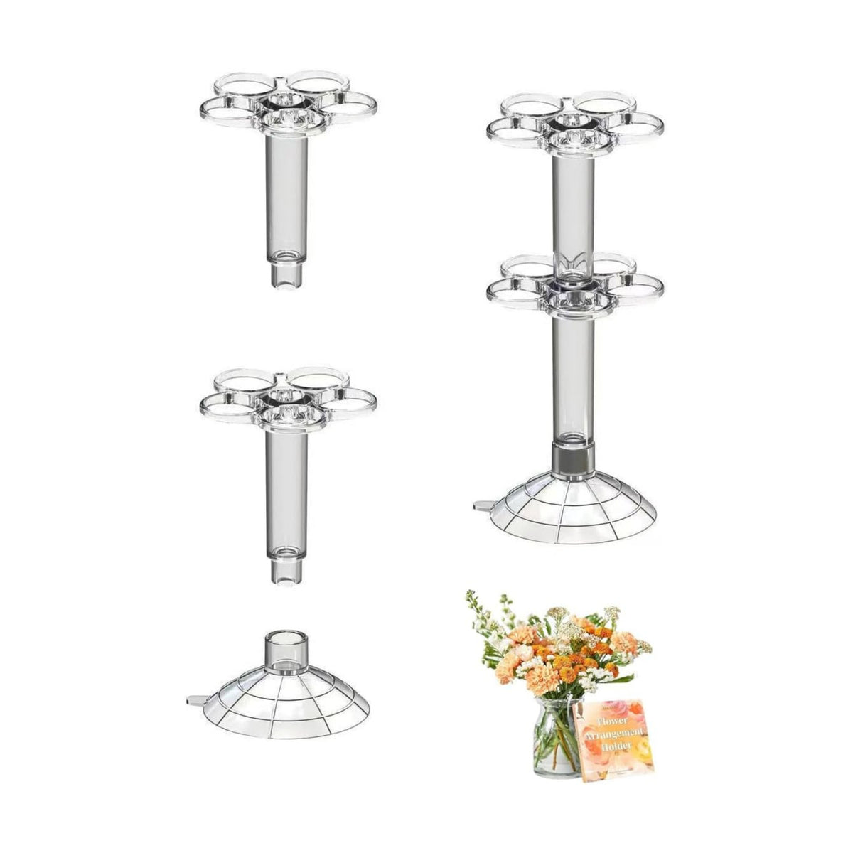 Flower Arrangement Holder Floral Grid Tool Easy Arranger Floral Organizer for Vase Stems Bouquets Plant Fixation (6 Holes/Hole Diameter 20mm)