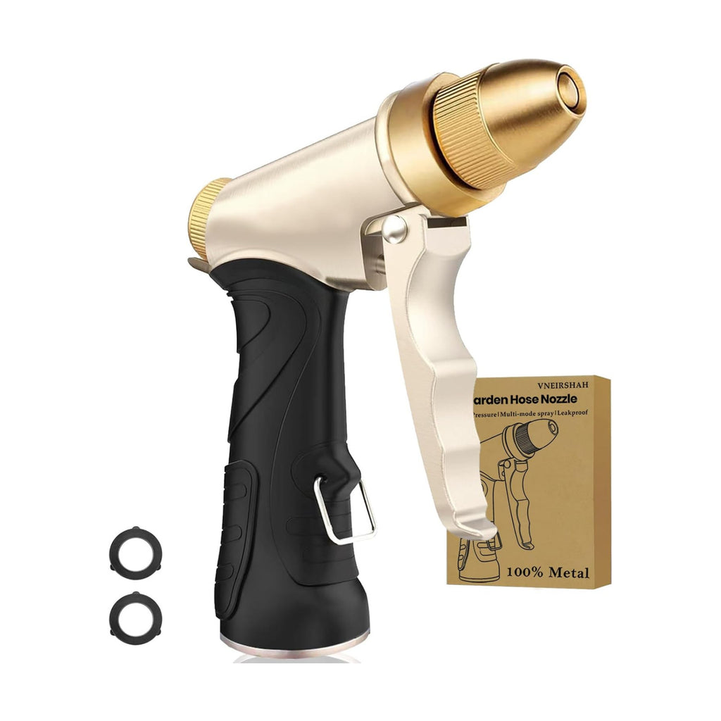 High Pressure Garden Hose Nozzle, Heavy Duty Metal Sprayer | Upgraded Water Hose Nozzle with Non-Slip Grip, Adjustable