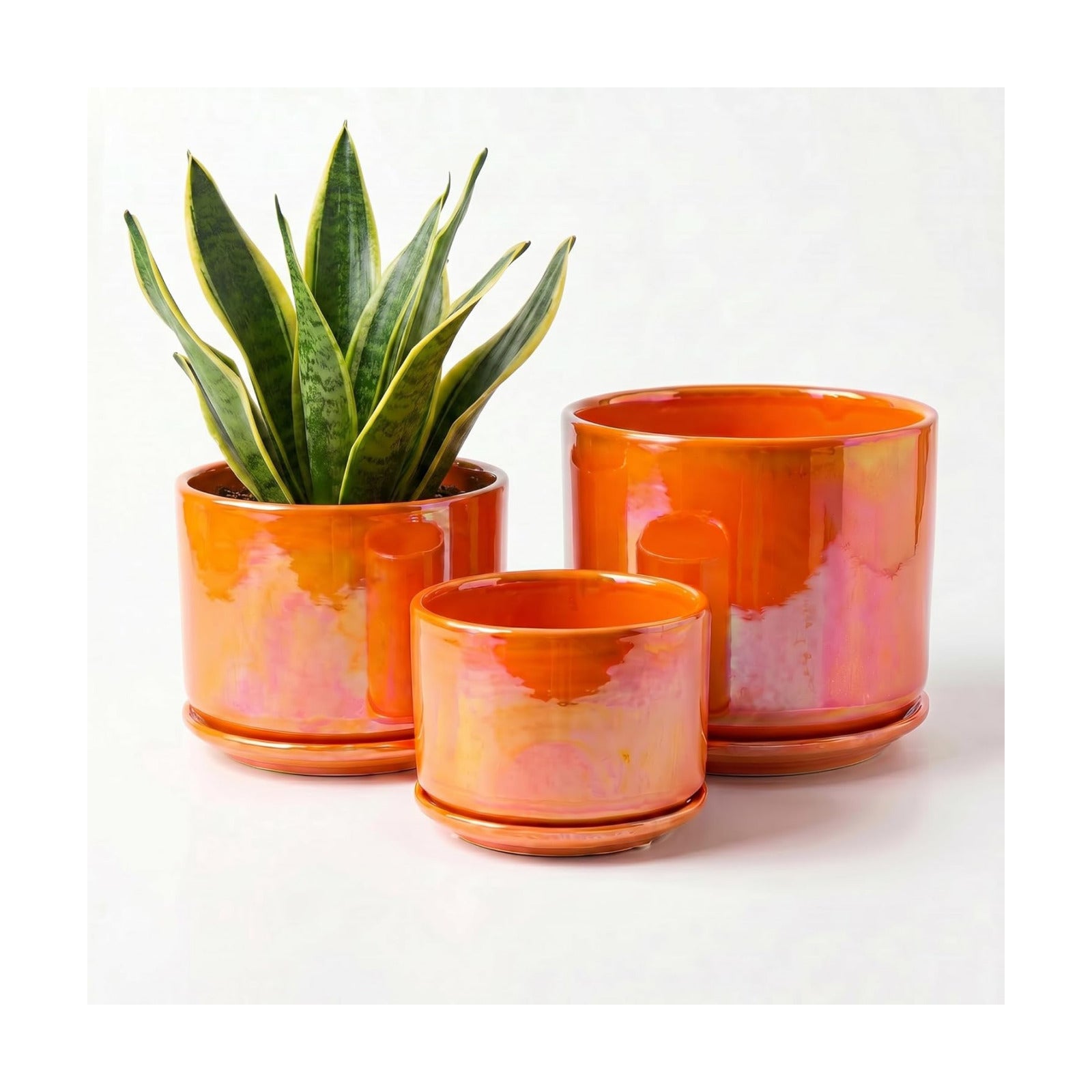 EFISPSS Ceramic Plant Pots,4+5+6 Inch Ceramic Indoor Pots for Plants with Drainage Hole,for Succulent