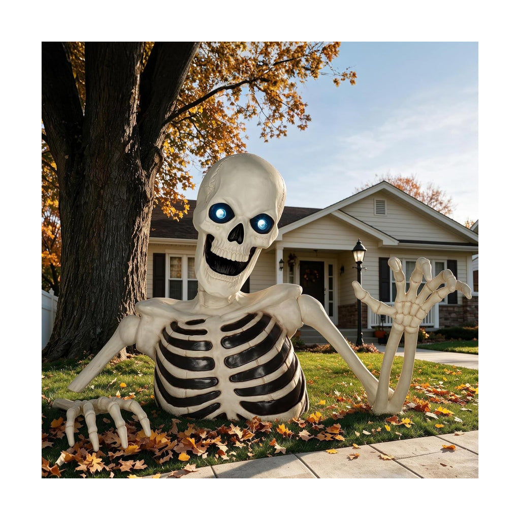 Seasons 48" Halloween Giant Ground Breaking Skeleton with LED Eyes