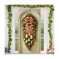 BlissYard Christmas Bells Wreath Door Cover 35x71 Inch Elegant Holiday Doors Banner Festive Gold Bells Door Decorations Polyester Fabric Doors Mural Wall Hanging Traditional Xmas Decor