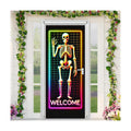 BlissYard Door Cover Haunted House Skeleton 35x71 Inch Polyester