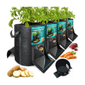 4PCS 20-Gallon Potato Grow Bag-Harvest & Visible Window Garden Planting Bag | Black Plant Grow Bag with Reinforced
