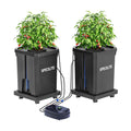 SPECILITE 7 Gallon 2 Buckets DWC Hydroponics Grow System with Wheels | Top Drip Kit, Deep Water Culture Recirculating