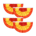 VitalCozy 4 Pcs Fall Thanksgiving Pleated Fan Flags 3 x 6 Feet Orange Red Yellow Stripe Pleated Flag Buntings for Outside Half Fan Banners for Autumn Thanksgiving Indoor Outdoor Holiday Parade Decor