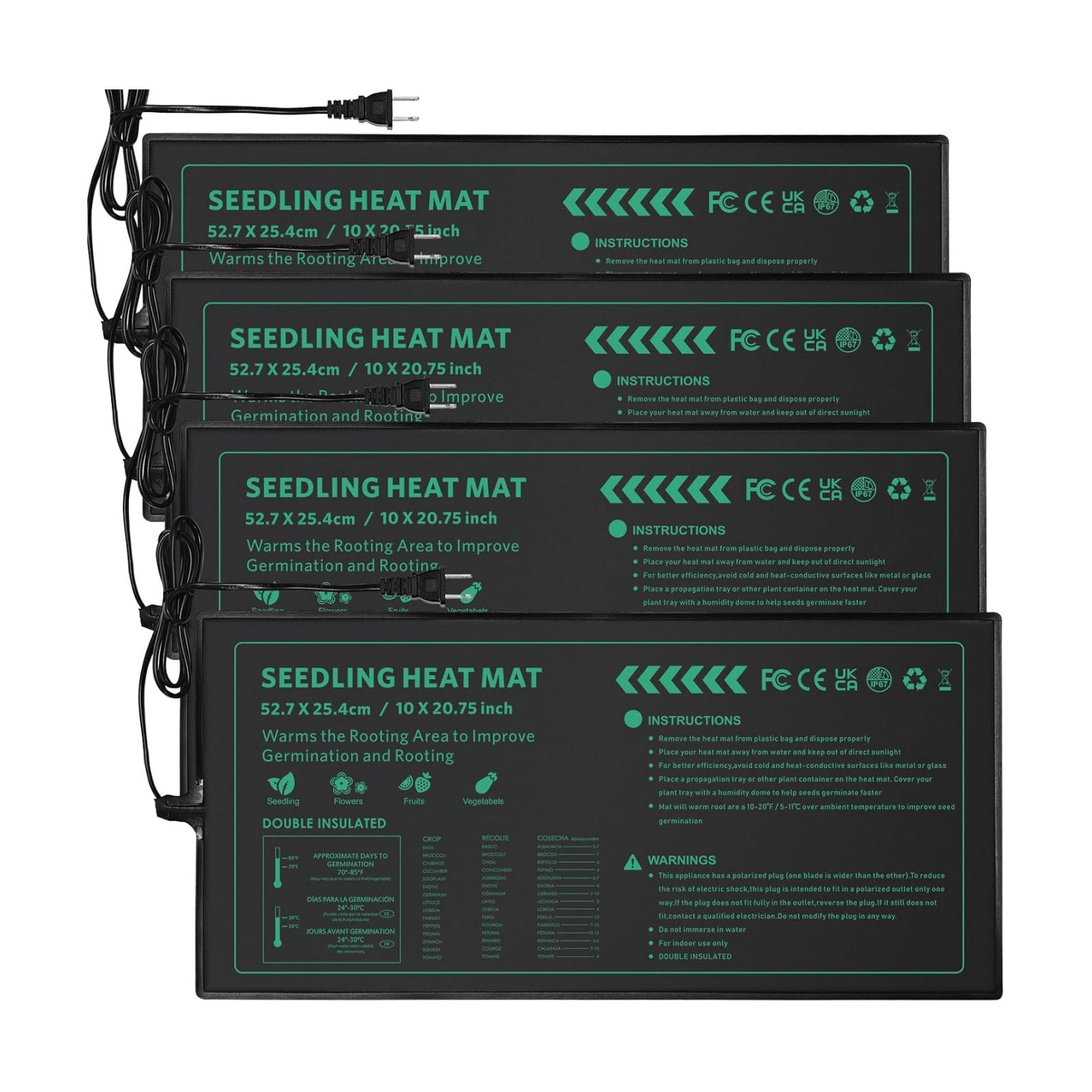 Seedling Heat Mat for Seed Starting,10" x 20.75" Waterproof Heating Pad for Indoor Plants Germination, Gardening