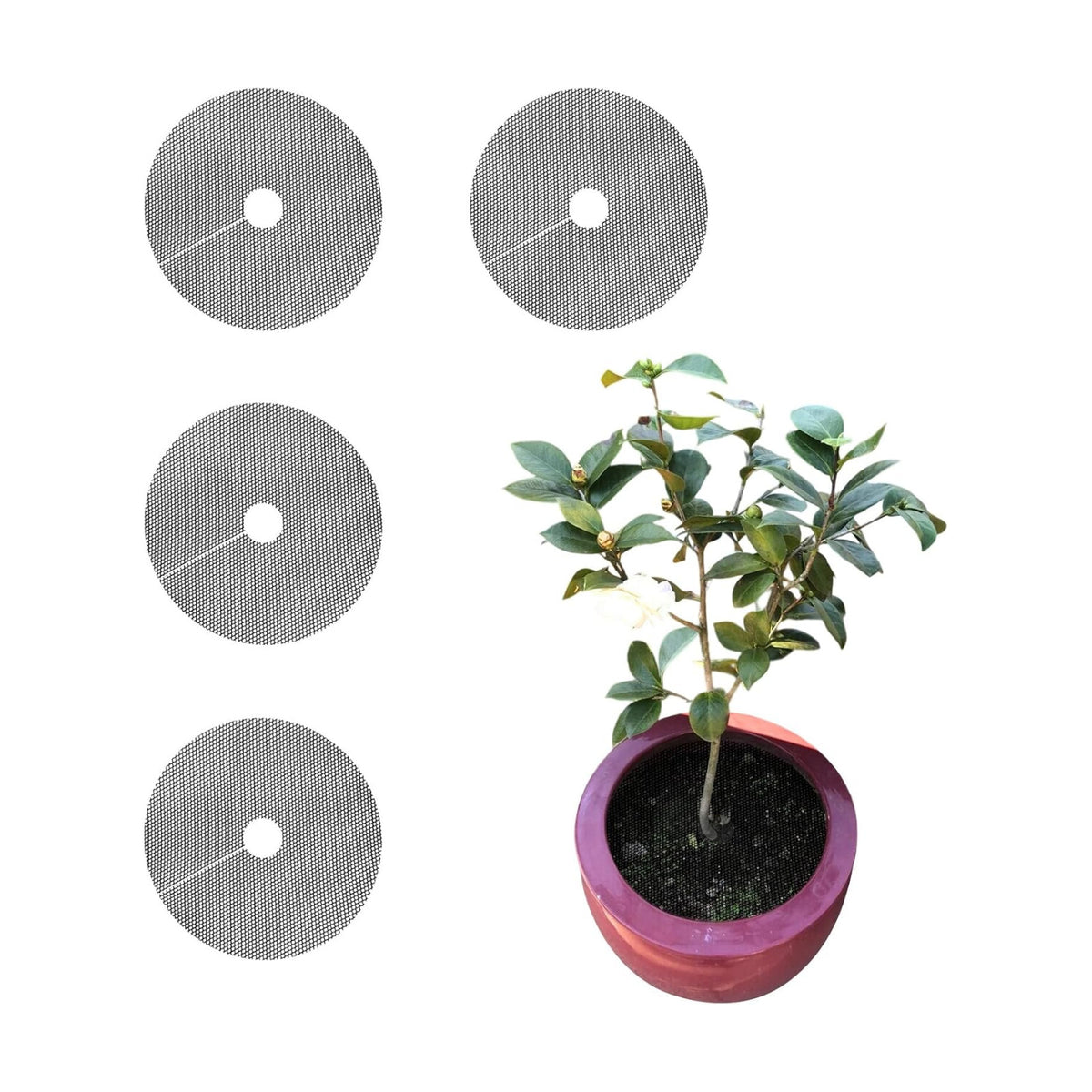 4 Pcs Plant Pot Grids – Adjustable Soil Cover for Indoor/Outdoor Plant Protection – Durable Mesh Guard to Keep Animals Away from Potted Plants