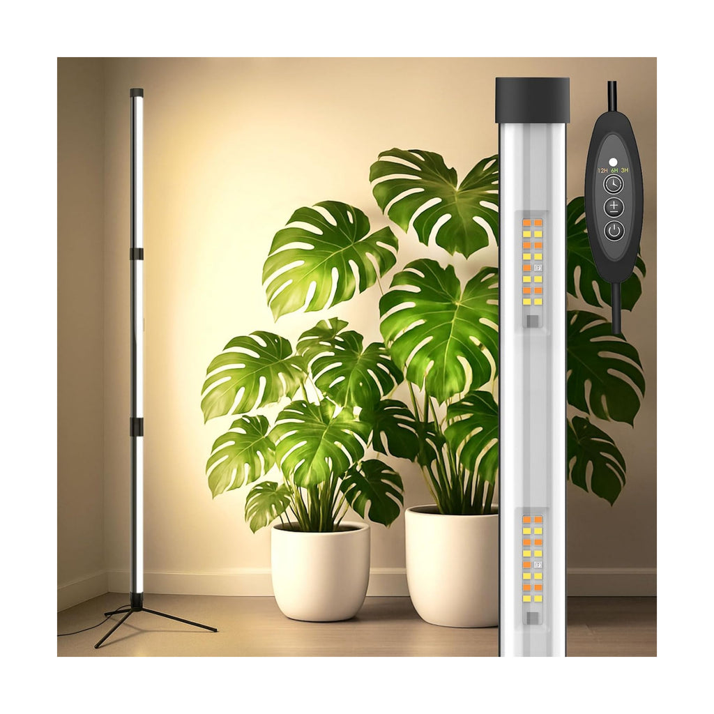 SANSI T10 Standing Grow Lights for Indoor Plants, Vertical Grow Light 4.4FT | PPFD 307 Plant Light 144 LEDs Full
