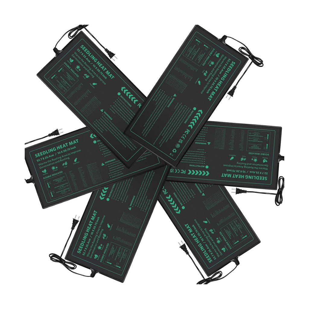Seedling Heat Mat 6 Pack Durable Waterproof Plant Heating Pad 10"x 20.75" for Germination, Indoor Gardening, Greenhouse