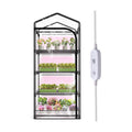 Indoor Greenhouse with Grow Light, 4-Tier Plant Stand, 27x19x63in | 1.64FT T5 Grow Light for Seedlings, PVC Tent with