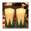 Eldnacele Christmas Flameless Pillar Candles Battery Operated with 6H Timer