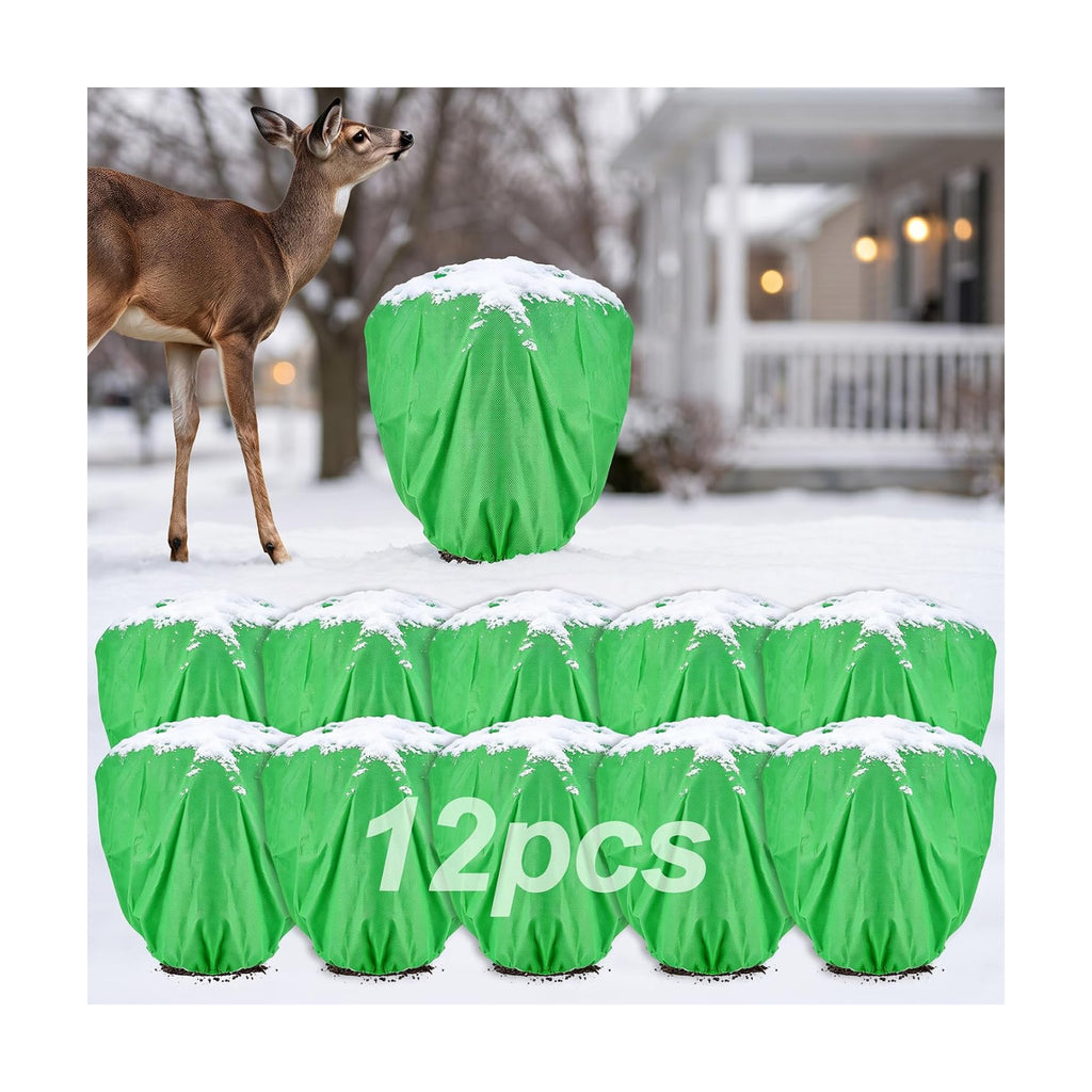 12Pcs 19.6x39.3" 70GSM Thick Plant Covers Freeze Protection for Shrub