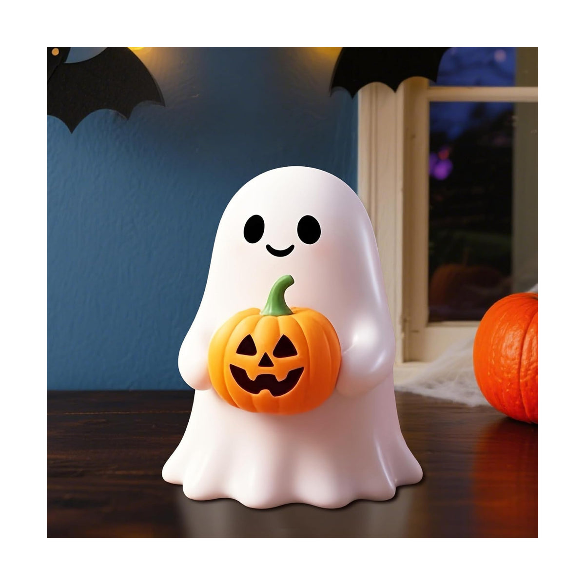 Halloween Ghost Figurine Funny Pumpkin Ghost Statue Ghost Decoration Holding for Gift Props Tabletop Home Decor Best Gifts for Anniversary Weddings