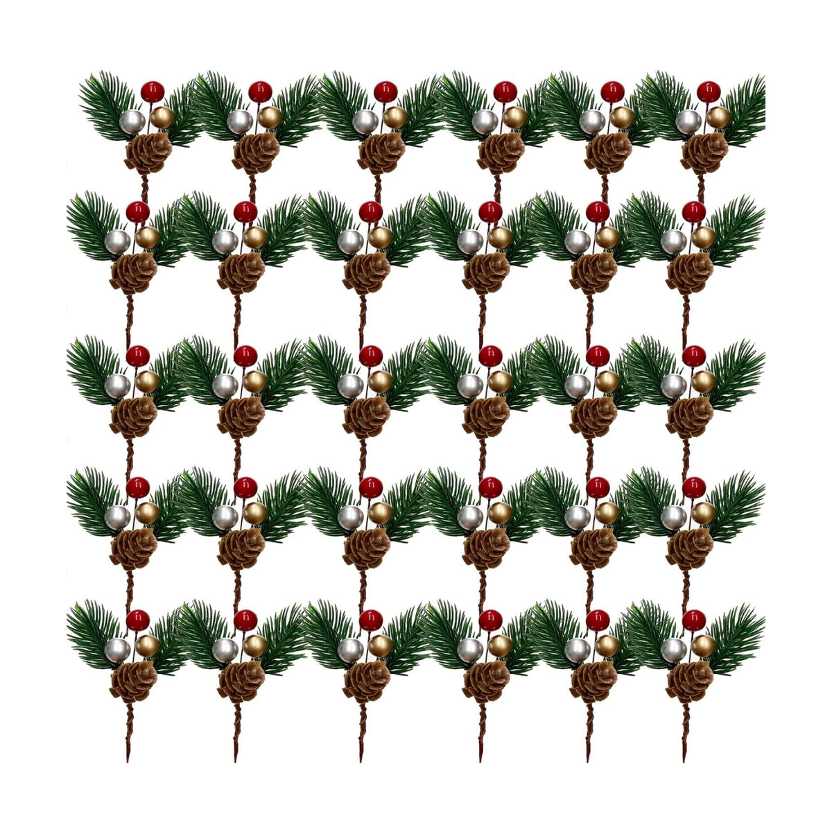 30PCS Artificial Pine Picks Christmas Simulation Pine Needle