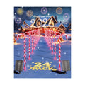 COOLWUFAN 24 Pack 22" Solar Candy Cane Lights Outdoor, 216 Bright LEDs Christmas Pathway Decorations with 4 Brightness Levels, Solar Powered & Waterproof, for Yard Walkway Holiday