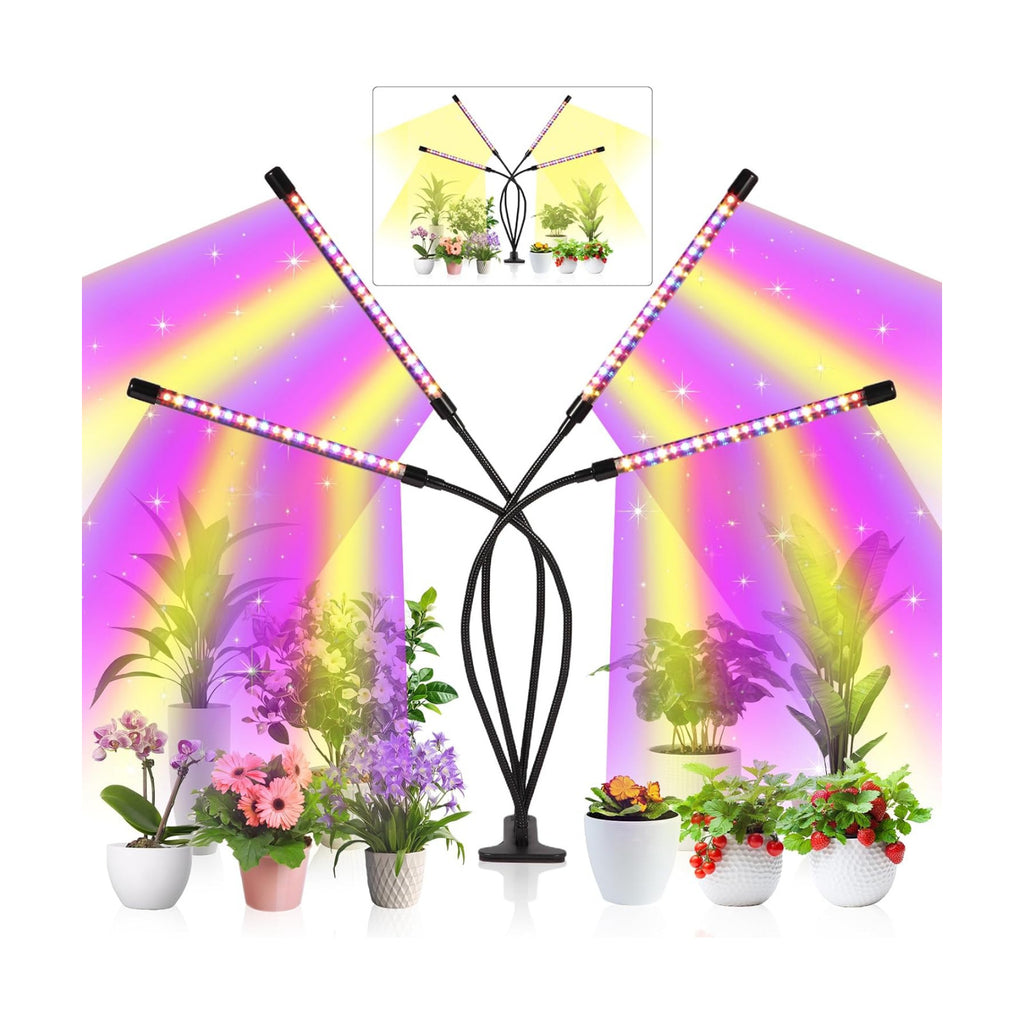Grow Lights for Indoor Plants,80 LED Plant Lights with Full Spectrum & Red Blue Spectrum, 10 Dimmable Level, 3/9/12H