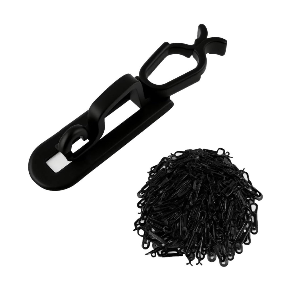 Christmas Light Clips All in One Clips 100Pack, Universal Gutter and Shingle Clip Hooks for Hanging C7, C9 and Mini Lights, Outdoor Xmas Holiday Light Hanger Clip Outside, No Tools Required - Black
