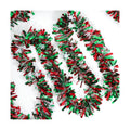 50 Feet Green Red Christmas Metallic Tinsel Twist Hanging Garland with Snowflake for Home Mantle Xmas Tree Staircase Railing New Year Holiday Party Indoor Outdoor Decorations