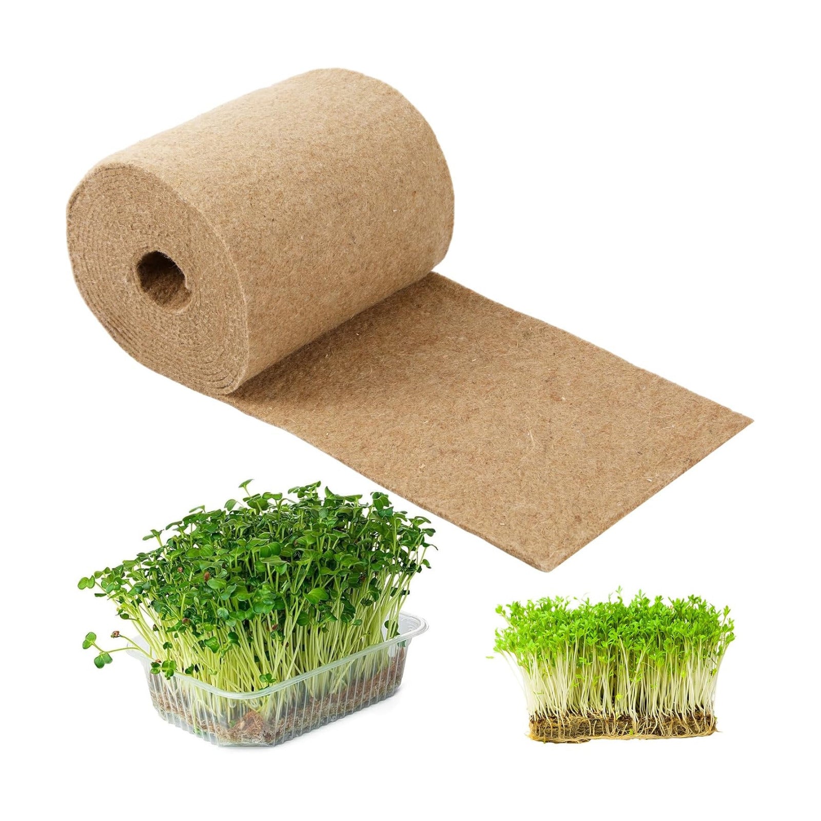 10 x 236 Microgreens Growing Mat Jute Fiber Grow Mats Extra Long Hydroponic Grow Pads for Wheatgrass, Sprouts