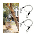 2 Pcs 80 Inch Premium Bird Feeder Hanger for Tree with Carabiner Clip，Flexible Stainless Steel Hanging Cables Chain Wire for Bird Feeders and Birdhouses，Baths, Planters，Baskets，Suet，Outdoor Camping