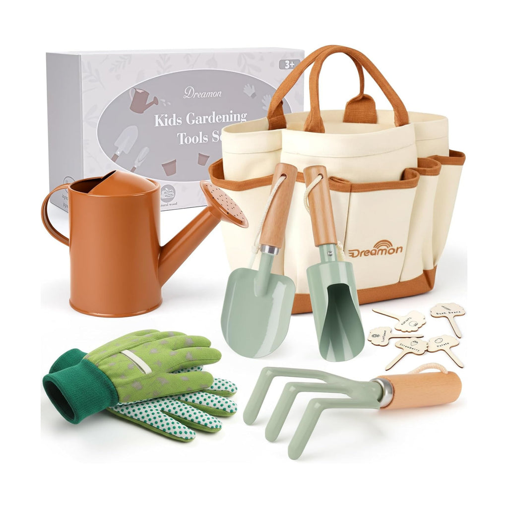 Kids Gardening Set, Quality Gardening Tool Kit Outdoor Toys for Toddlers | Gardening Set with Tote Bag, Gloves