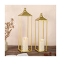 22'' 19'' Large Lanterns Decorative Outdoor Indoor, Set of 2 Gold Lantern