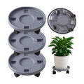 Rolling Plant Stand Outdoor 3 Pack 17.3 Inch Plant Caddy with Wheels, Grey | Durable plant platform, smooth mobility
