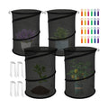 4 Pack Pop Up Plant Covers from Animals, 20" H X 13" D Insect Garden Covers, Round Foldable Mesh Plant Cover, Plant