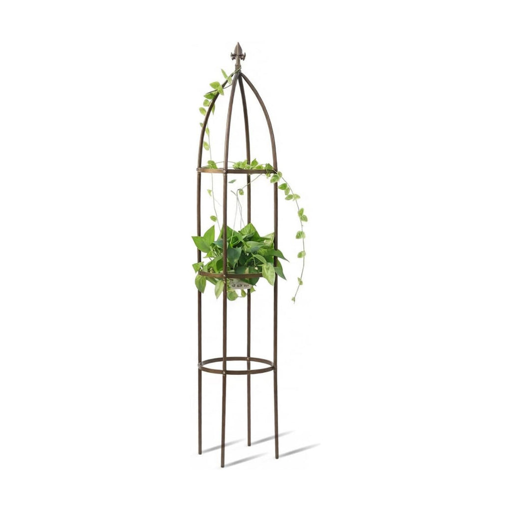Garden Obelisk Trellis 100% Metal Heavy Duty 5.5 ft for Climbing Vines | Upgraded 16mm Thick Steel Tubes Bronze