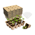 10-Pack Seed Starter Trays – Peat Pots for Seedlings, 120 Biodegradable Seed Starter Pots, Seed Starting Kit with 120 Plant Labels (Large)