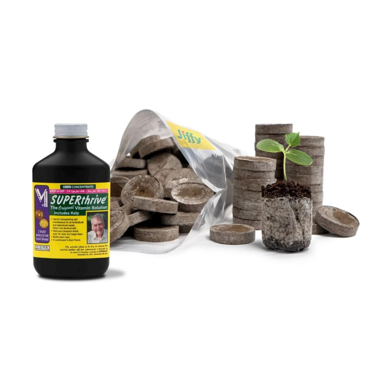 100 Count- Jiffy 36 MM Peat Soil Pellets Seeds Starting Plugs: Indoor Seed Starter- Start Planting Indoors for