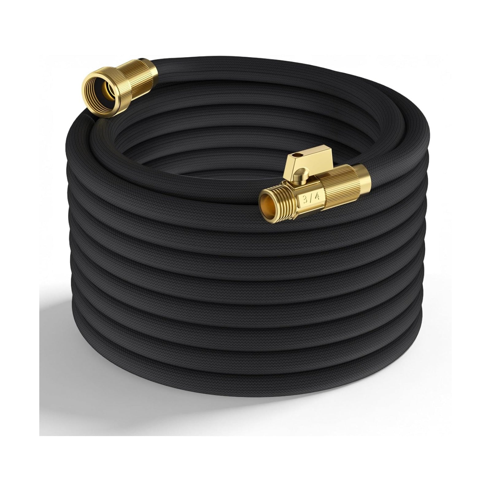 100ft Garden Hose – Lightweight & Flexible Water Hose, Leak-Proof Fabric & Non-Expandable with Shut-Off Valve for Yard