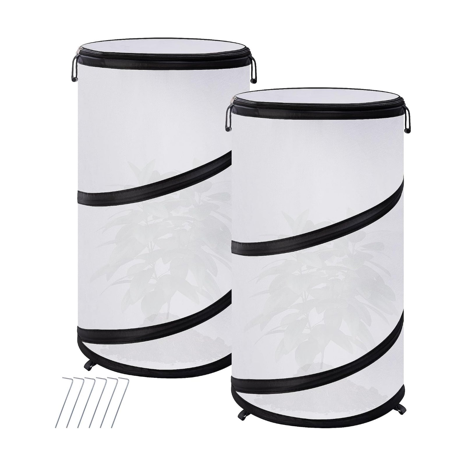 2 Pcs Pop Up Winter Frost Plant Cover, 20 x 12 Inch Round Garden Plants Freeze Protection Tent, Foldable Warm Plant