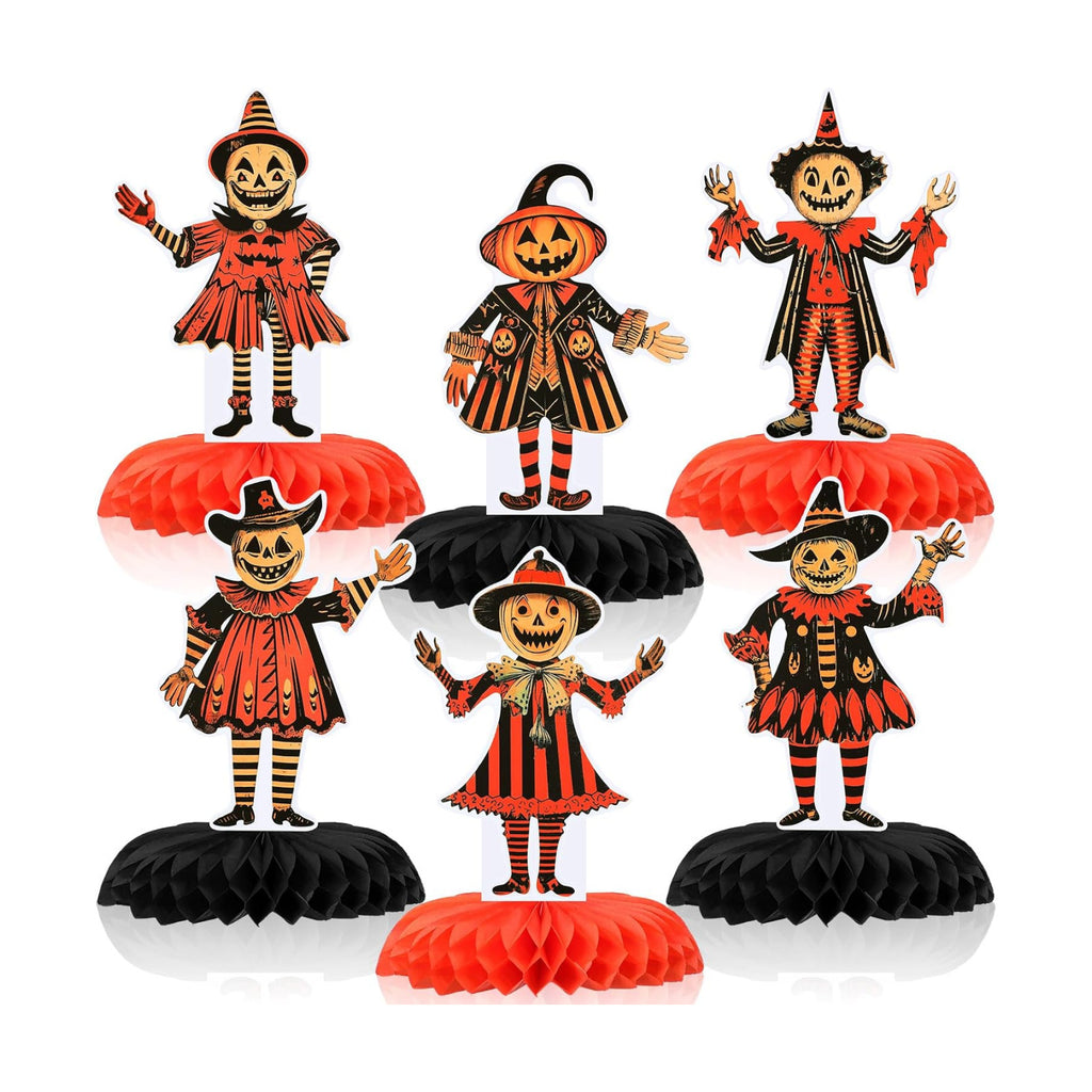 Marspark 6 Pcs Large Vintage Halloween Honeycomb Centerpieces