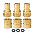 ¾” Brass Garden Hose Quick Connect Fittings | Plug & Coupler Set of 3