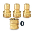 ¾” Brass Garden Hose Quick Connect Fittings | 1 Coupler & 3 Plugs Set