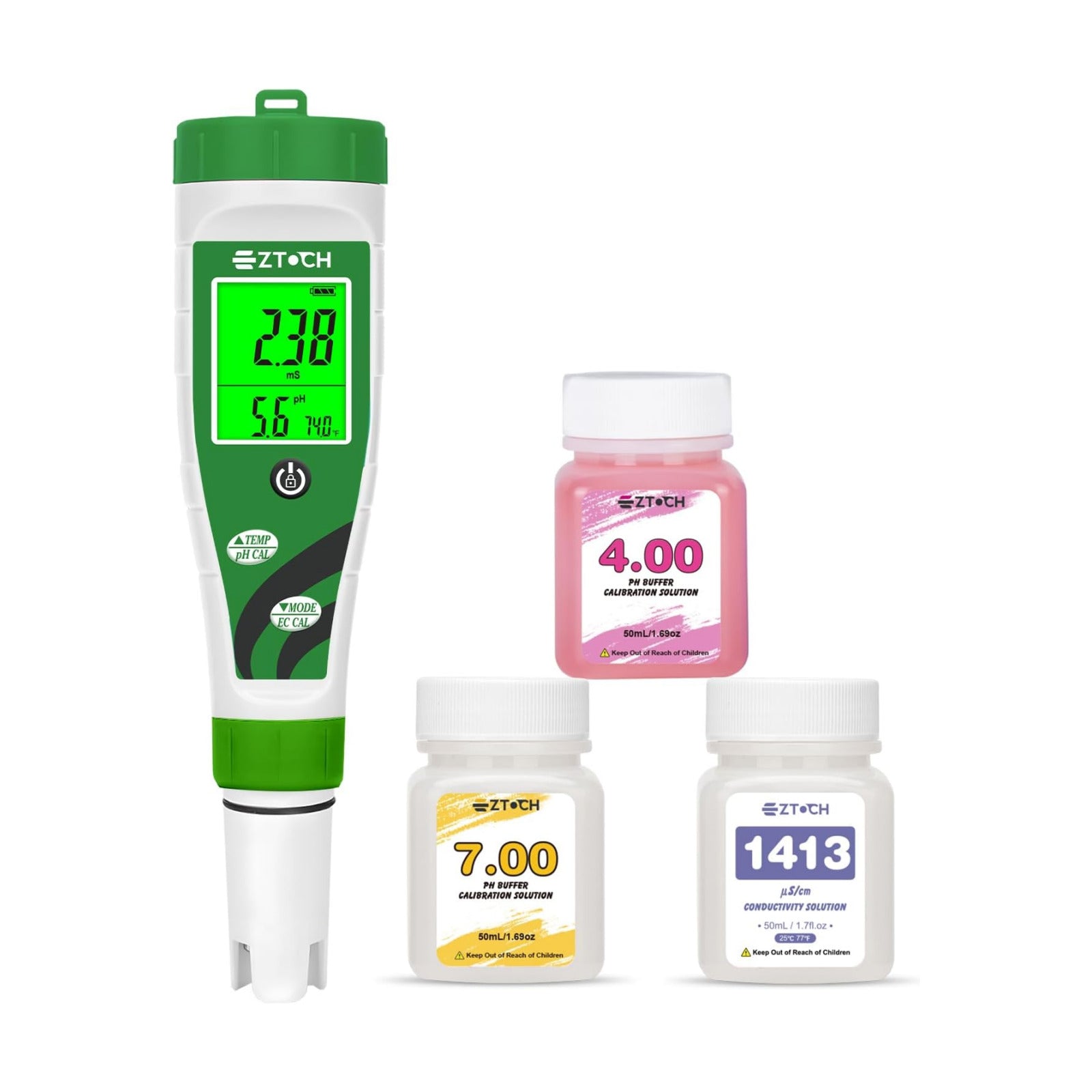 Hydroponic pH EC Meter, Water pH TDS PPM Meter | for Reservoir Nutrient Solution, pH EC Meter for Water Hydroponic DWC