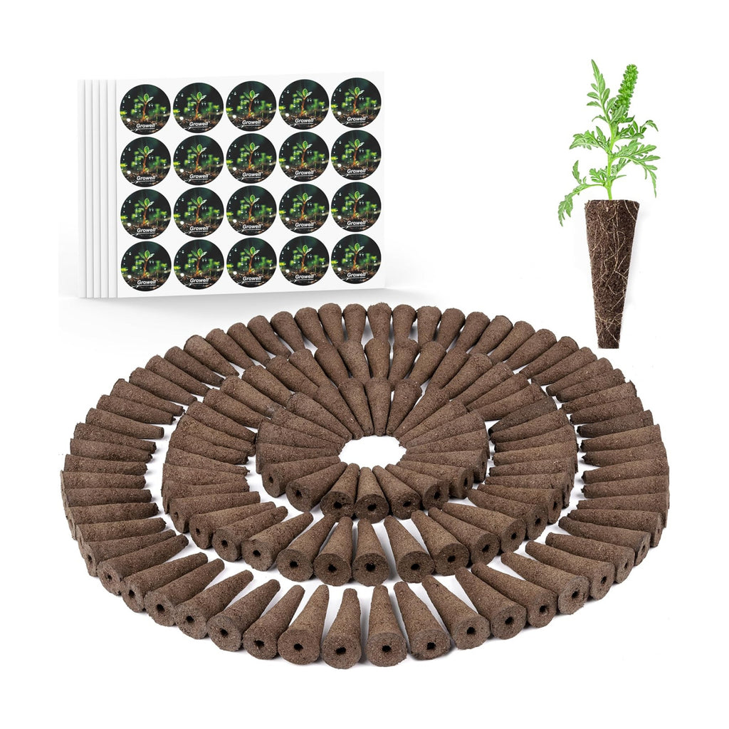 Growell 240 Pcs Hydroponic Pods Kit, 120 Grow Sponges & 120 Pod Labels | Faster Rooting, Hightly Breathable &