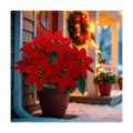 Daifunli 6 Pcs Christmas Poinsettias Artificial Flower for Outdoor Outside
