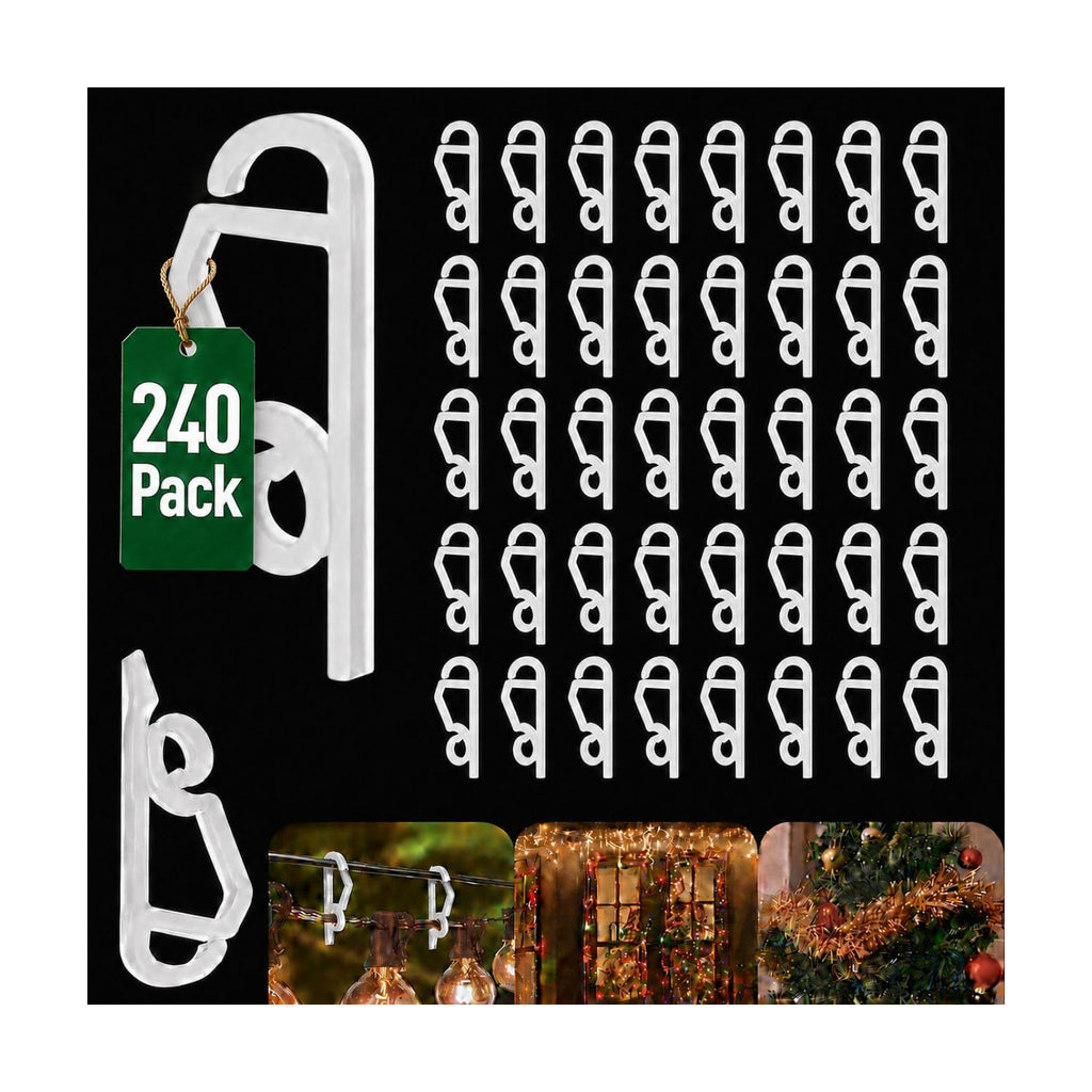 Geegoods Christmas Light Clip,240 Pcs Plastic Outdoor Weatherproof