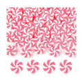 JUNEBRUSHS 50 Pcs Fake Peppermint Candy Christmas Decorations Pink and White Christmas Candy Peppermint Ornaments for Xmas Holiday Decor Party Favors Crafts
