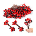 150 pcs Artificial Holly Berries, Christmas Holly Berries Stems
