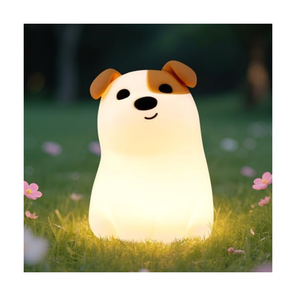 Cute Smile Puppy Night Light RGB Rechargeable for Nursery Bedroom