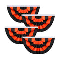 Augshy 4 Pack Halloween Bunting Fan Flags, Black Orange Pleated Half Banner