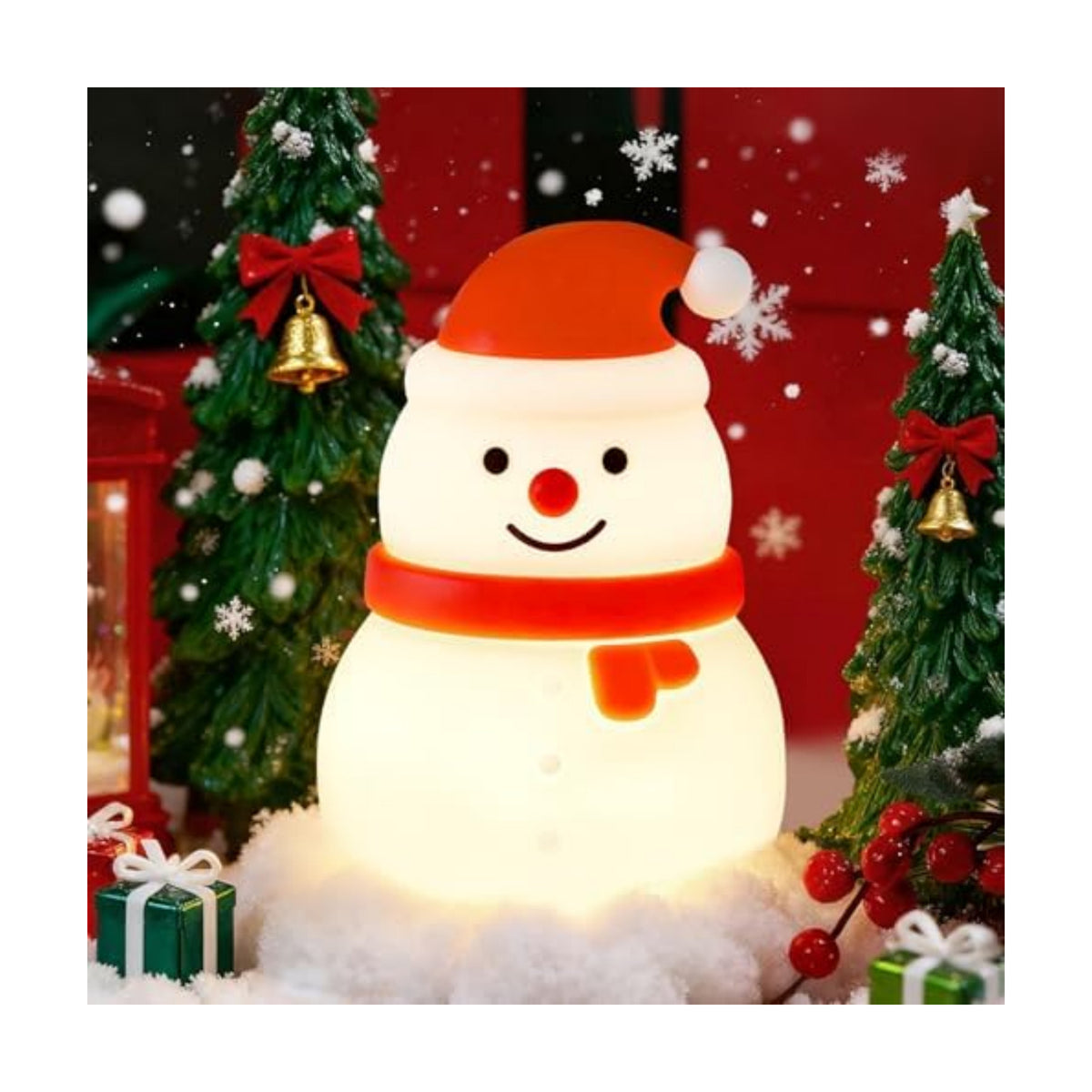 Christmas Snowman Night Light RGB Rechargeable for Nursery Bedroom