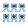 Syhood 6 Pcs Christmas Bows Xmas Velvet Bows Tree Decor, Bright Blue
