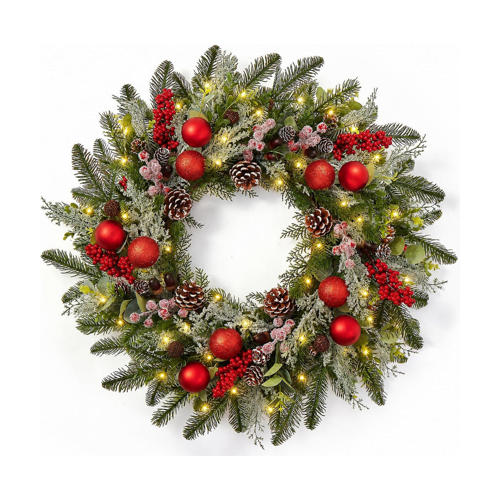 24 Inch Christmas Wreaths for Front Door-Pine Artificial Christmas Wreath