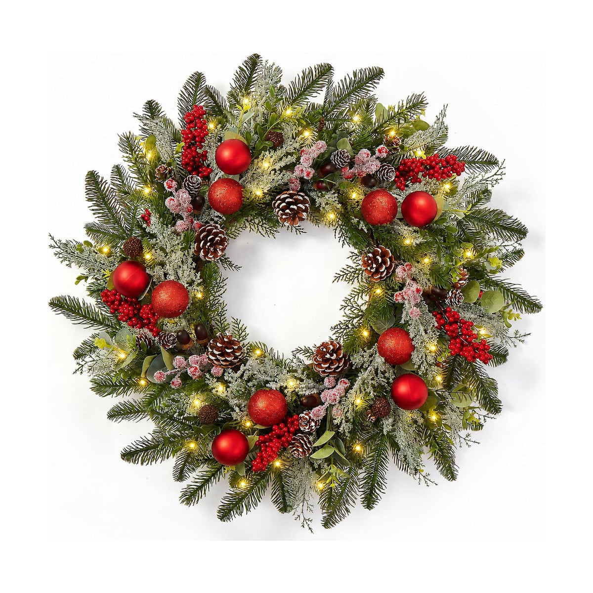 24 Inch Christmas Wreaths for Front Door-Pine Artificial Christmas Wreath